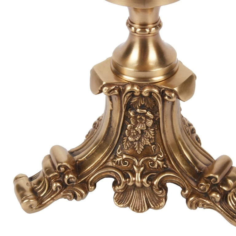 Castiçal Vanna - 57 cm - dourado - latão e vidro