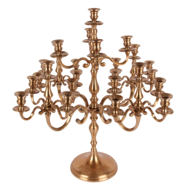 Castiçal Mujeeb - 70 cm - dourado - alumínio