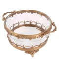 Waxinelichthouder 14 cm - Goud - Messing / Glas