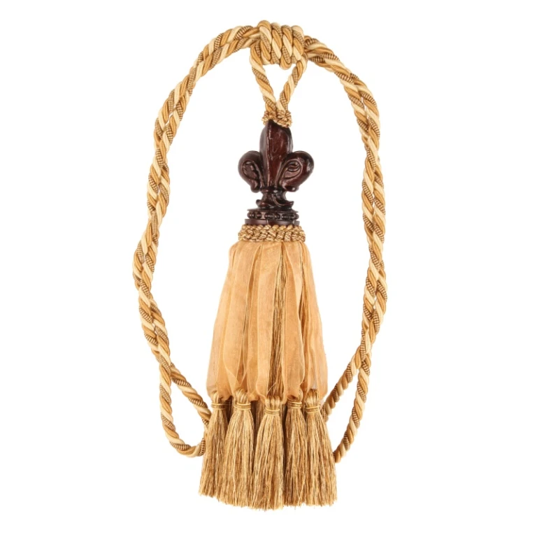 Pente de Cortina Fleur de Lis - 70 cm - dourado - tecido