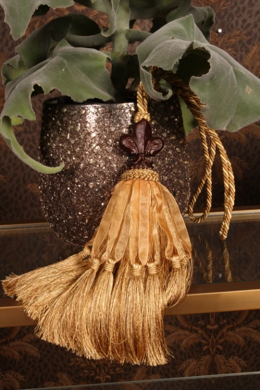 Pente de Cortina Fleur de Lis - 70 cm - dourado - tecido