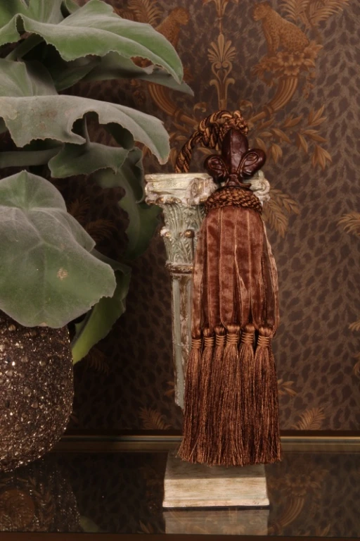 Pente de Cortina Fleur de Lis - 70 cm - marrom - tecido