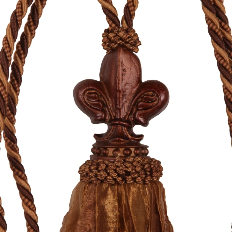 Pente de Cortina Fleur de Lis - 70 cm - marrom - tecido