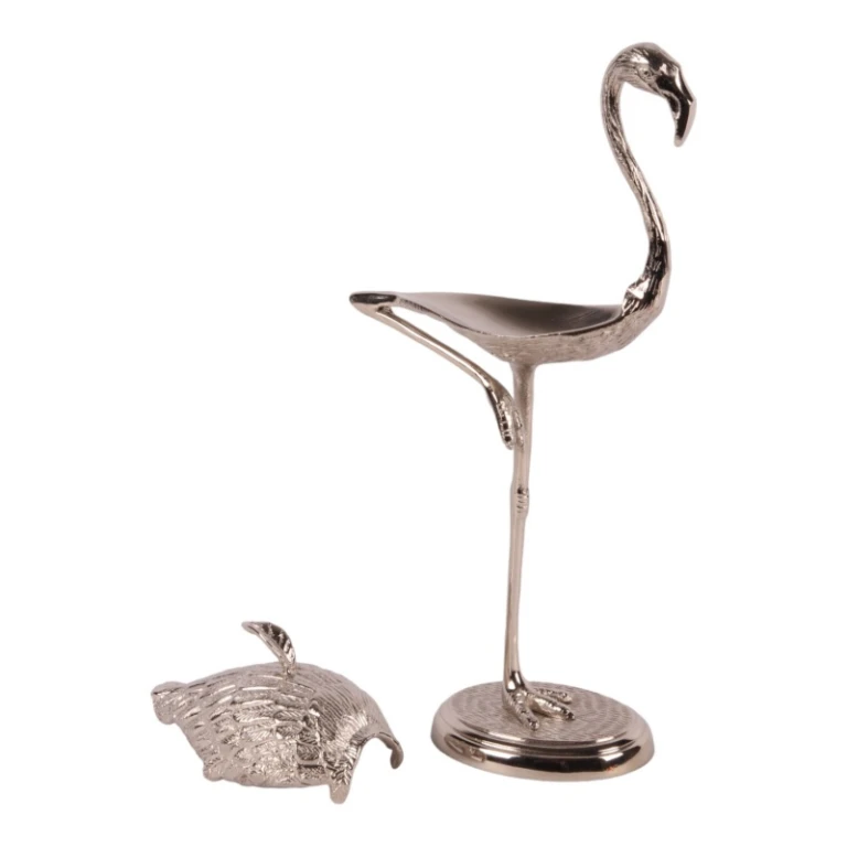 Caixa de armazenamento Flamingo - 29 cm - prata - latão