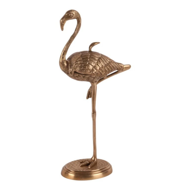 Caixa de Armazenamento Flamingo - 29 cm - dourado - latão