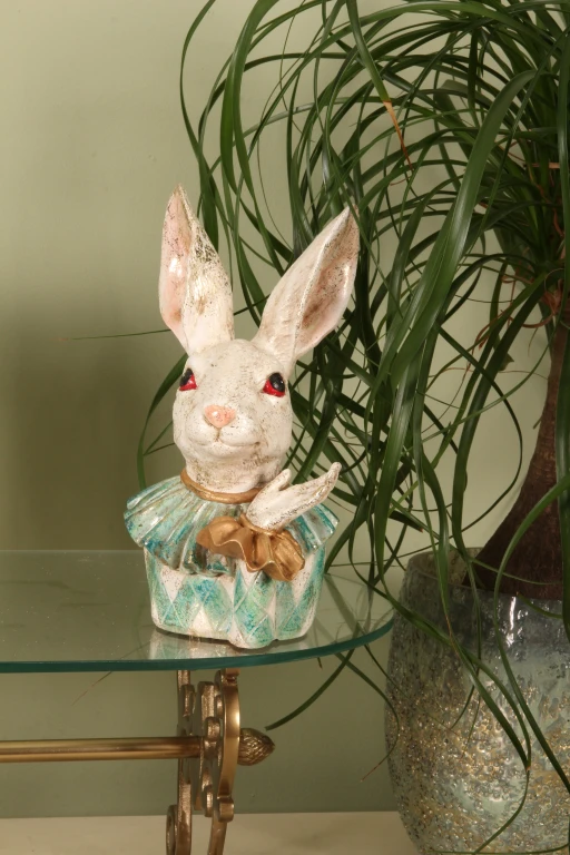 Busto de Coelho - cores mistas - 24 cm