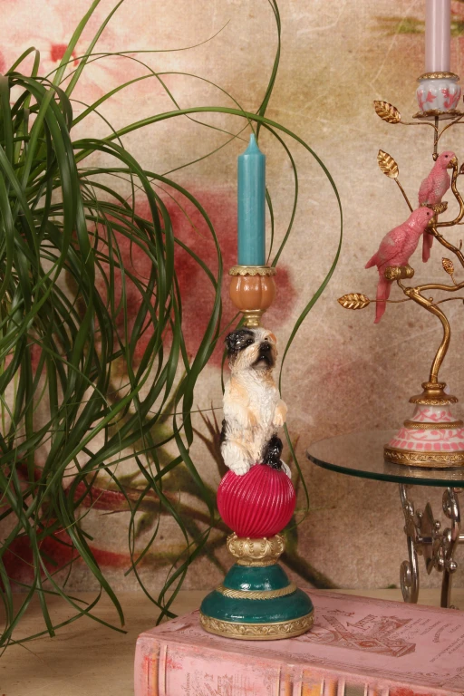 Castiço de cão - 28,5 cm - multicolorido - resina sintética