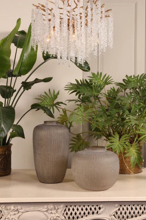Vaso Savanna - 49 cm - marrom - vidro