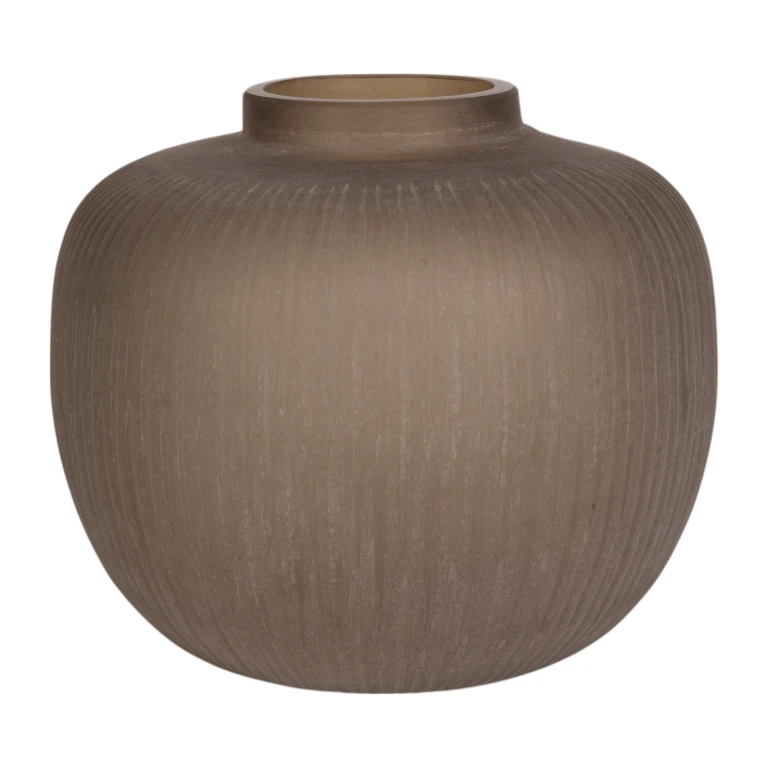 Vaso Evelyn - 30 cm - marrom - vidro
