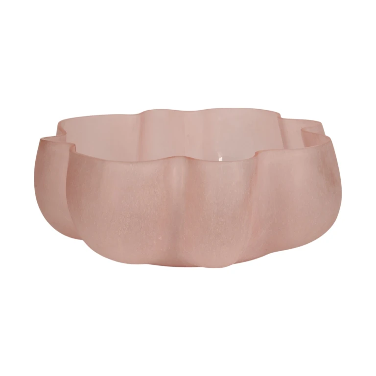Taça Decorativa Lotus - rosa - vidro - 40 cm - 1 peça
