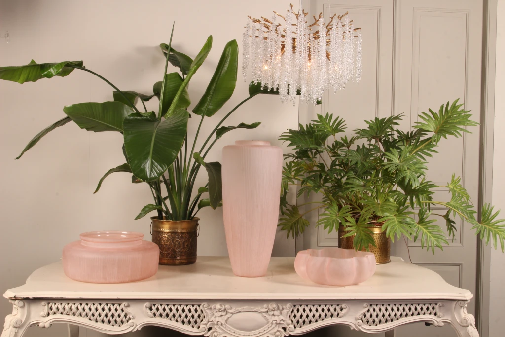 Vaso Clay - 72 cm - rosa - vidro