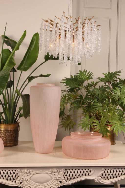 Vaso Clay - 72 cm - rosa - vidro
