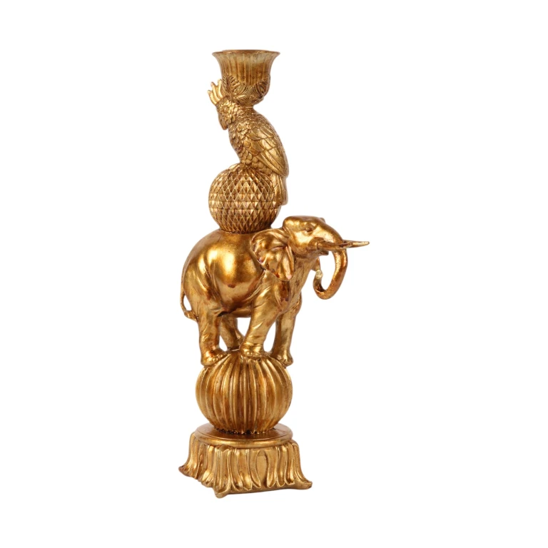 Castiço elefante - 27 cm - dourado - resina artística