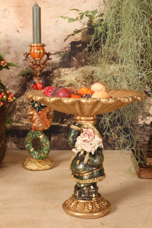 Prato Decorativo Papai Noel - vermelho - 24 cm - 1 unidade