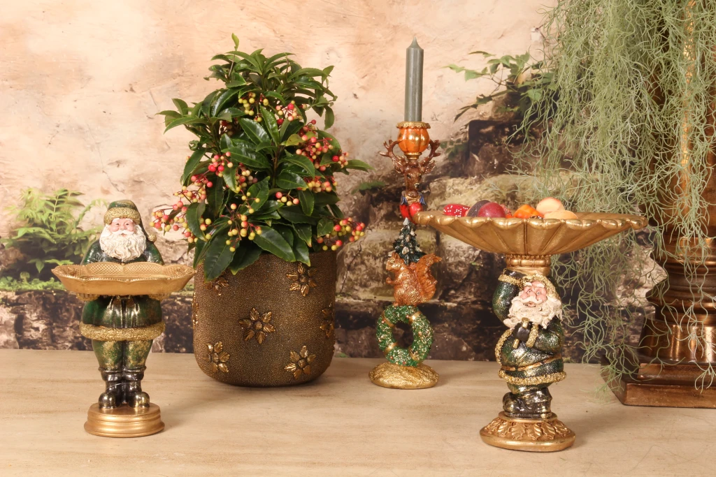 Prato Decorativo Papai Noel - vermelho - 24 cm - 1 unidade