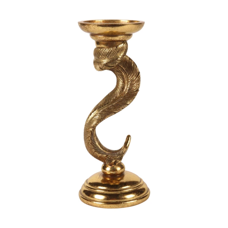 Castiço de Pena - 26,5 cm - dourado - resina sintética - 1 peça