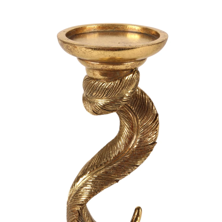 Castiço de Pena - 26,5 cm - dourado - resina sintética - 1 peça