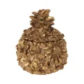 Opbergdoosje Bloemen 12,5 cm - Goud - Resin