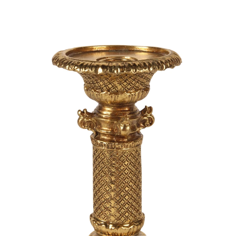 Castiçal - 22,5 cm - dourado - resina sintética