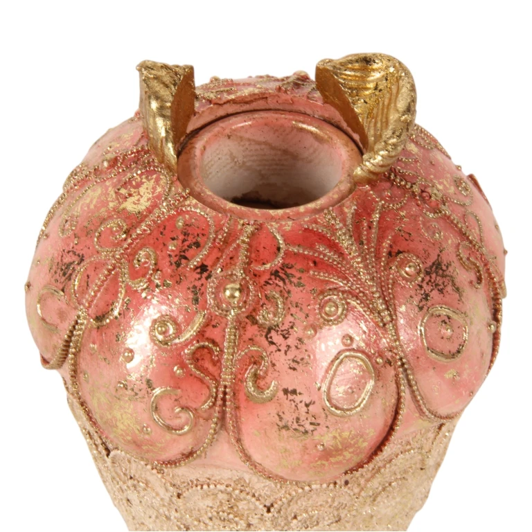 Castiçal Cake - 9 cm - rosa - resina artística