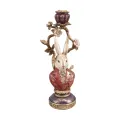 Castiçal Coelho - 30,5 cm - multicolorido - resina artística
