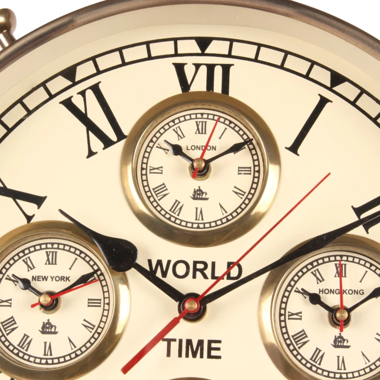 Relógio mundial com suporte - ouro - 100 cm