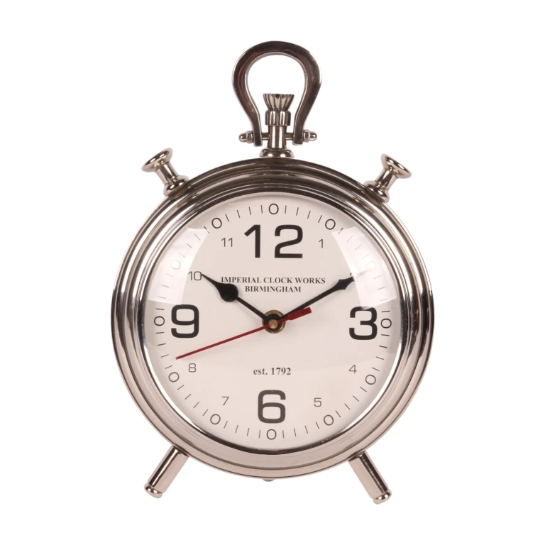 Relógio de Mesa - prata - alumínio - 28 cm - 1 unidade