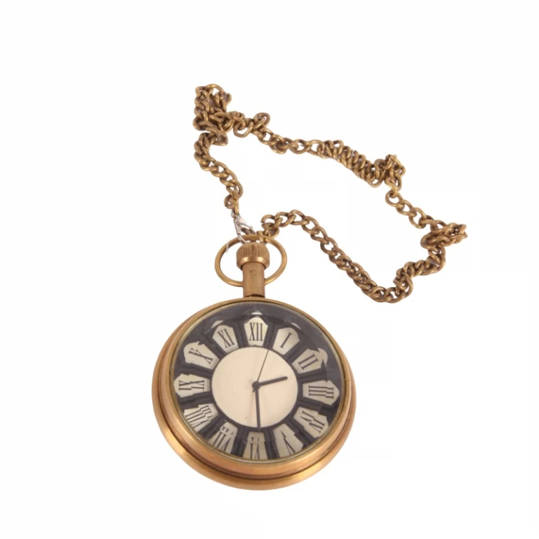 Relógio de Bolso Estilo Holandês Ghandi - 5 cm - dourado - latão