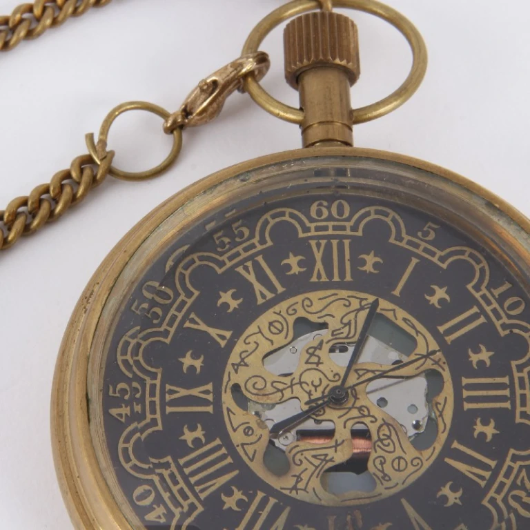 Relógio de Bolso Estilo Holandês Ghandi - 5 cm - dourado - latão