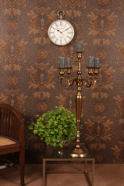 Candelabro de 5 braços - 104 cm - dourado - alumínio