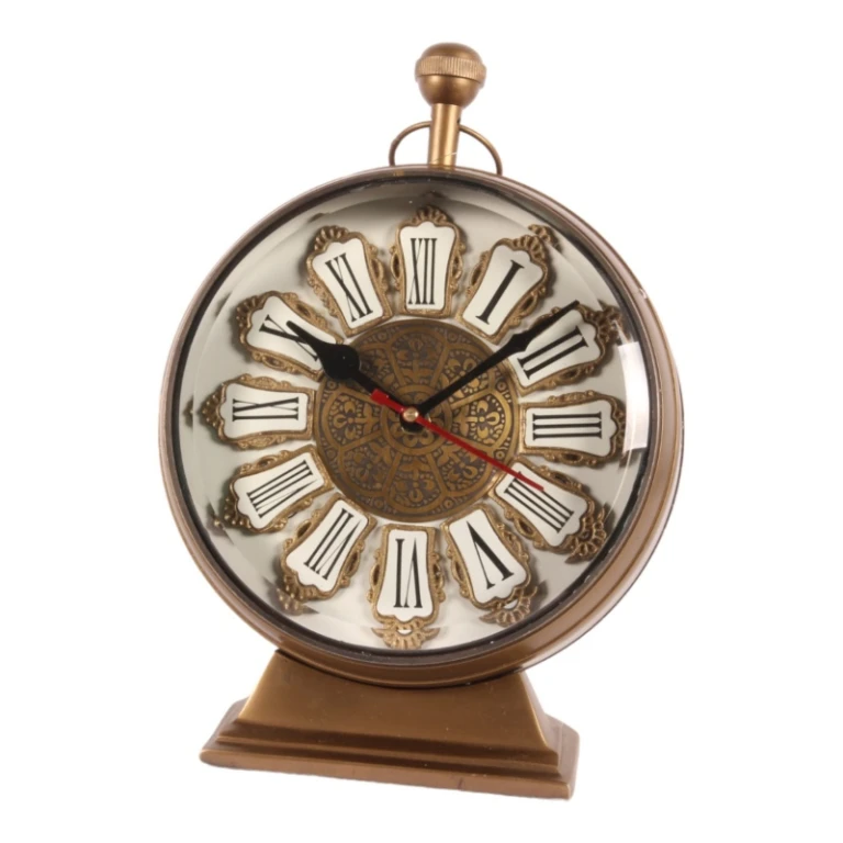 Relógio de mesa Alain - latão - dourado - 27 cm