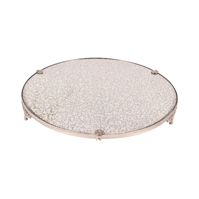 Bandeja de Espelho - prata - latão - 38,5 cm