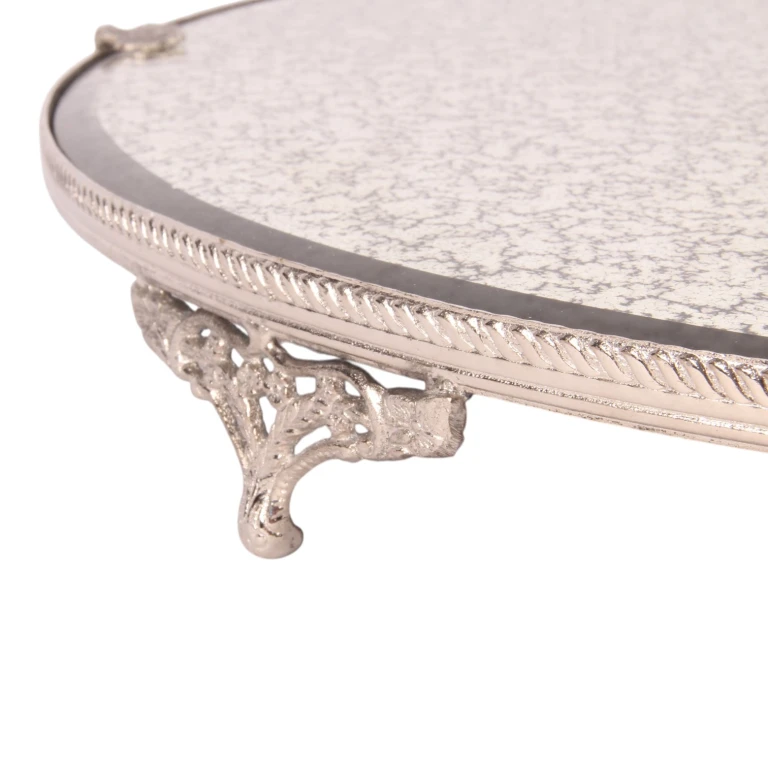 Bandeja de Espelho - prata - latão - 38,5 cm