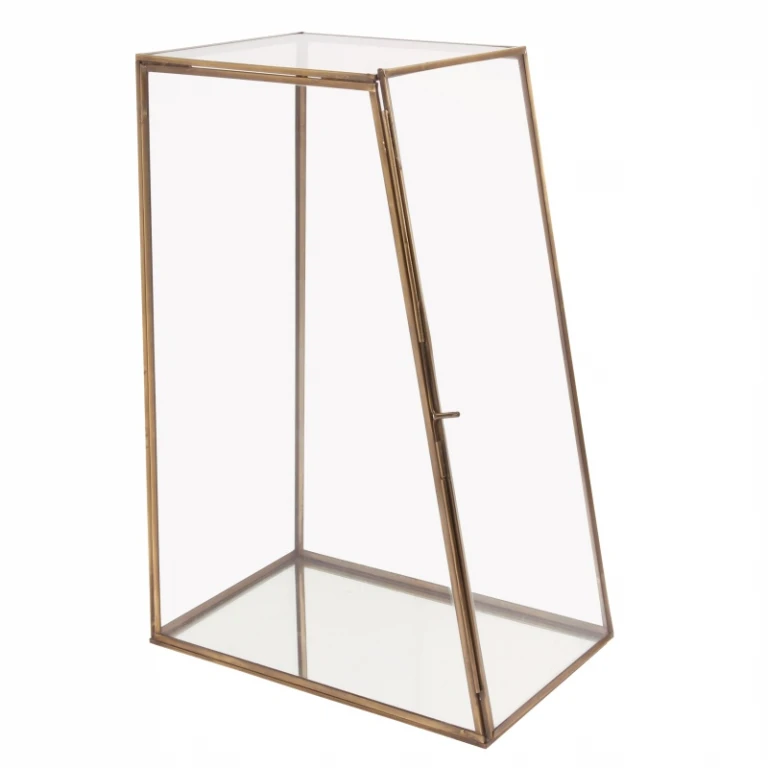 Caixa de Exposição - latão e vidro - dourado - 45 cm - 1 unidade