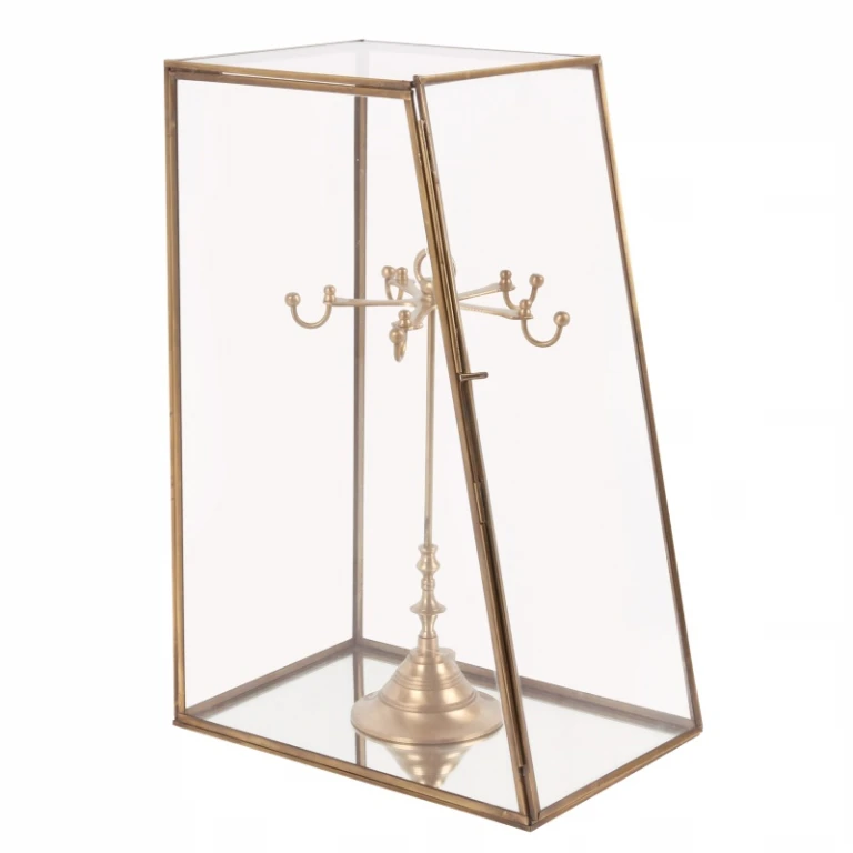 Caixa de Exposição - latão e vidro - dourado - 45 cm - 1 unidade