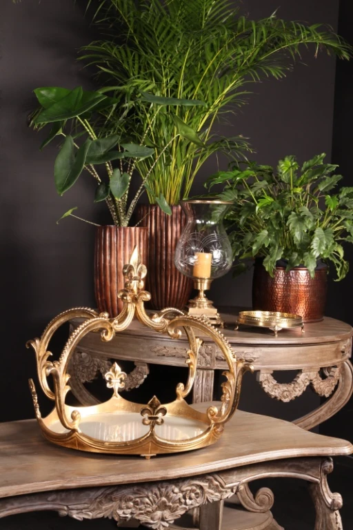 Bandeja de Espelho em latão dourado - 28 cm - 1 peça