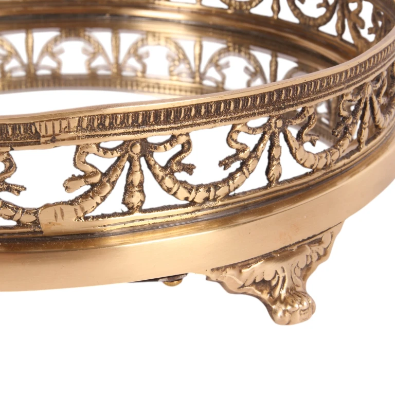 Bandeja de Espelho em latão dourado - 28 cm - 1 peça