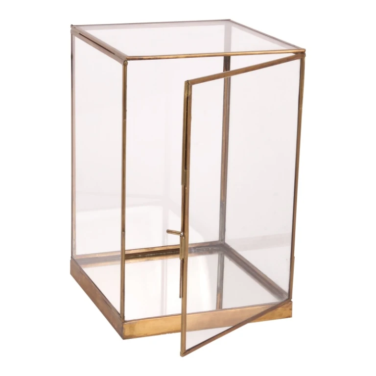 Caixa de Exposição - dourado - latão e vidro - 40 cm - 1 unidade