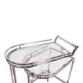 Bar trolley - zilver - glas & staal - 83 cm