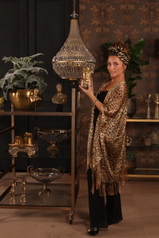 Lustre Dutch Style Colosseo - 80 cm - dourado - ferro e vidro