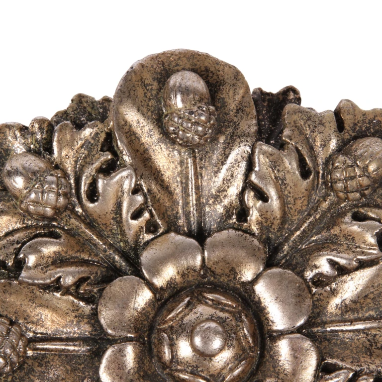 Ornamento de parede em forma de flor - prata - 15 cm - resina sintética