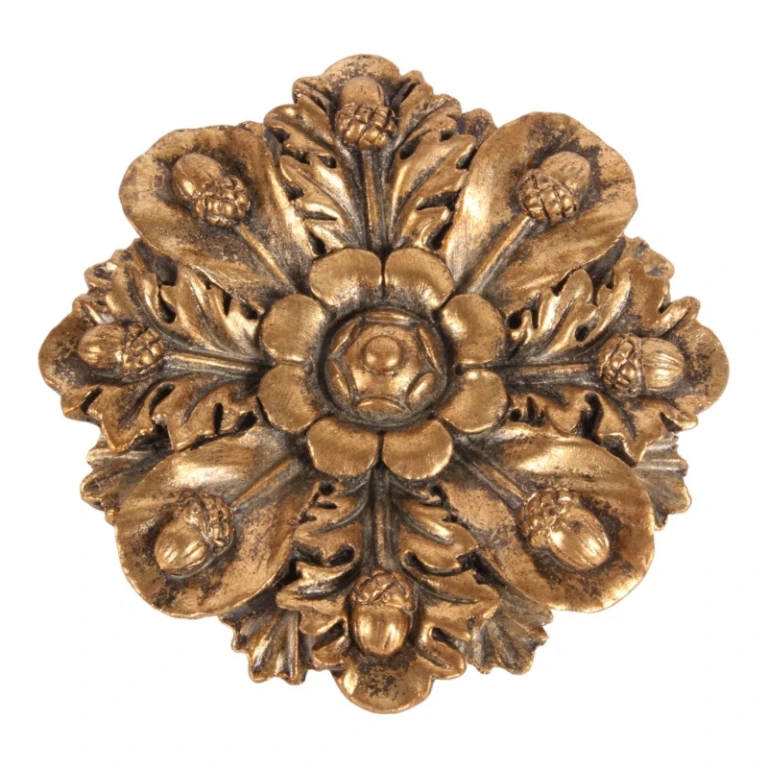 Ornamento de Parede Flor - dourado - 15 cm - resina artística