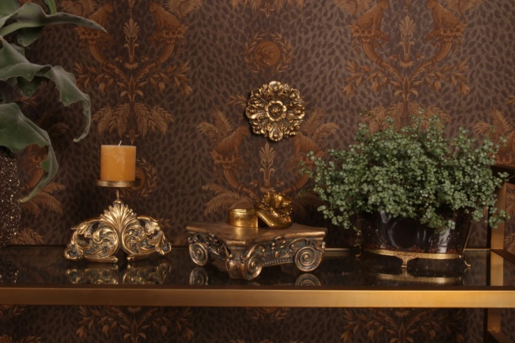 Ornamento de Parede Flor - dourado - 15 cm - resina artística