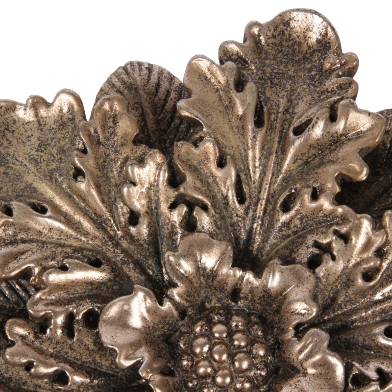 Ornamento de Parede Flor - prata - 20 cm - resina sintética