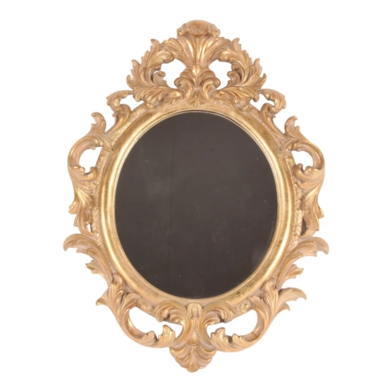 Espelho de parede - dourado - resina sintética - 56 cm - 1 peça