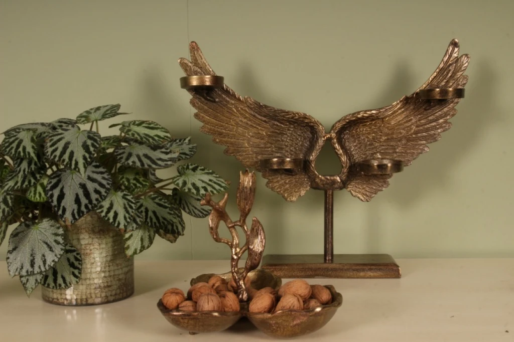 Taças decorativas - dourado - alumínio - conjunto de 3 peças - 24 cm