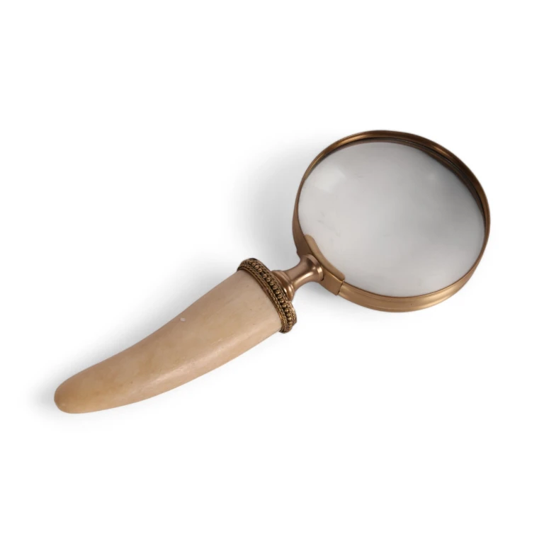 Lupa de osso - latão - dourado - 19 cm - 1 peça