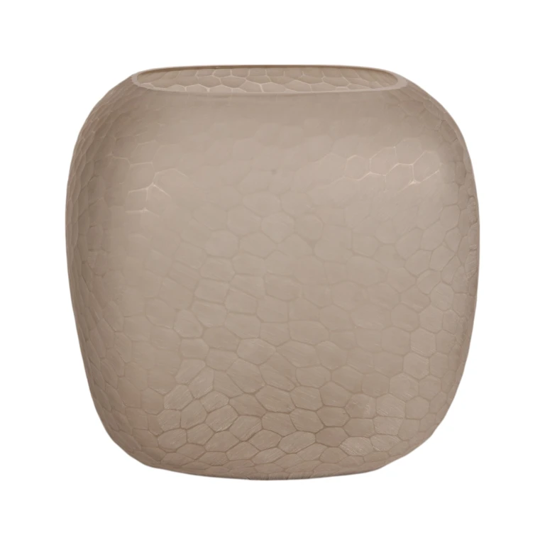 Vaso Pebble - 26 cm - castanho - vidro