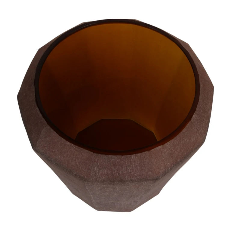 Vaso Diamond - 29 cm - âmbar - vidro