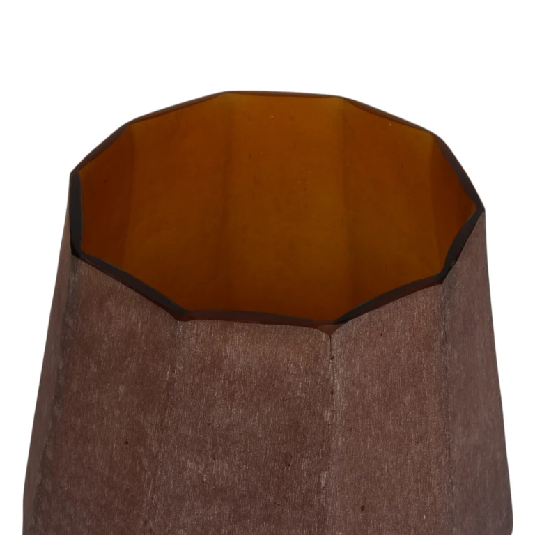 Vaso Diamond - 29 cm - âmbar - vidro